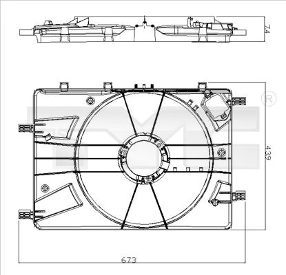 Support, radiator fan