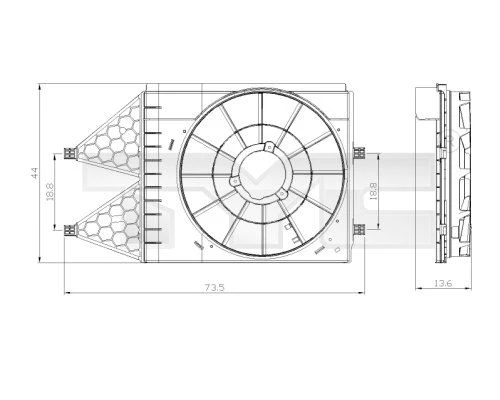 Support, radiator fan