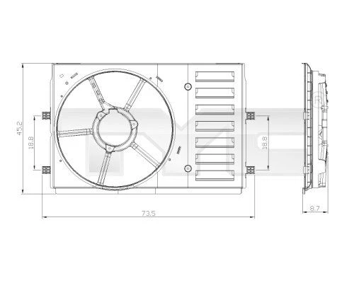 Support, radiator fan